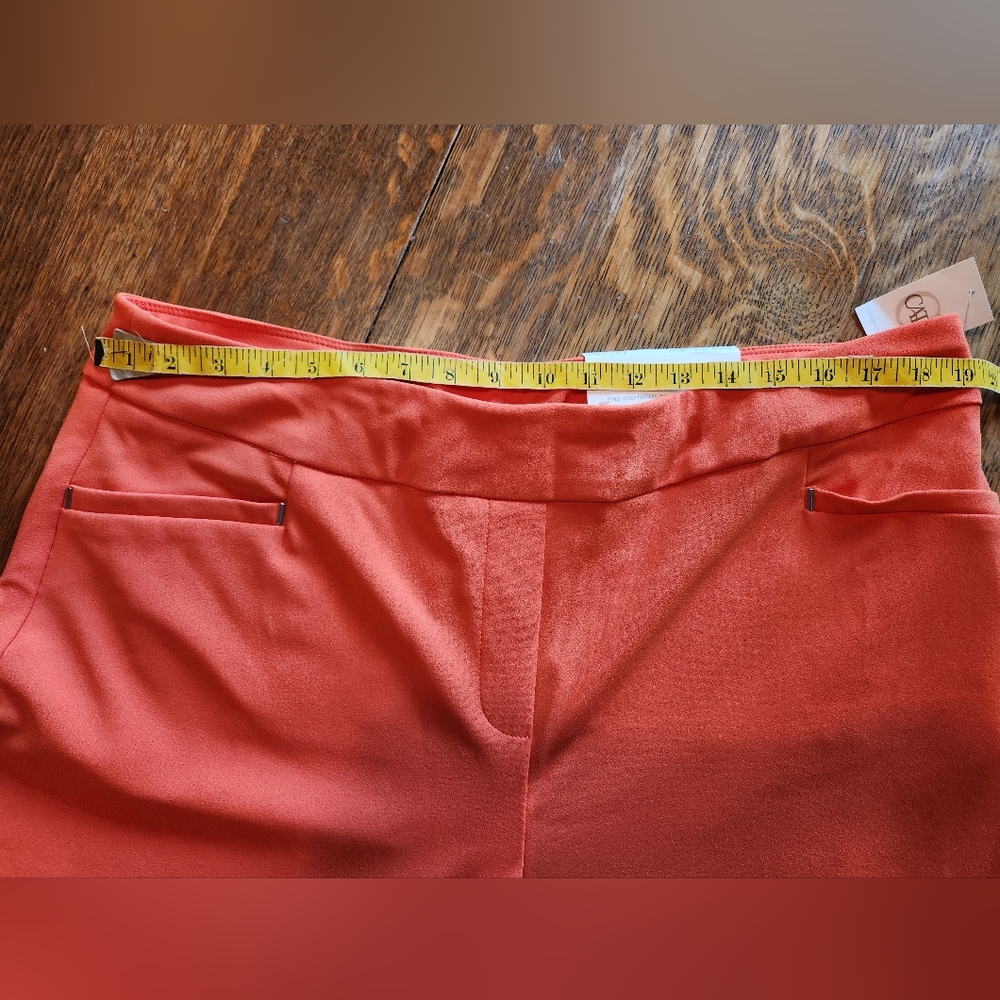 NWT Cato Plus Size 18/20W Mid-Rise Slim Ankle Pants Tiger Lily Orange Coral - Picture 4 of 10